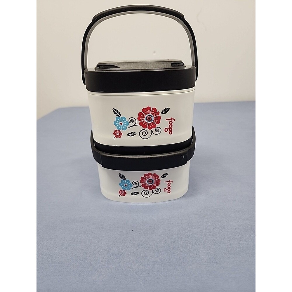 Foogo By Thermos 12 Oz. Stackable Bento Containers Set Of 2 In Poppy Patch 2012